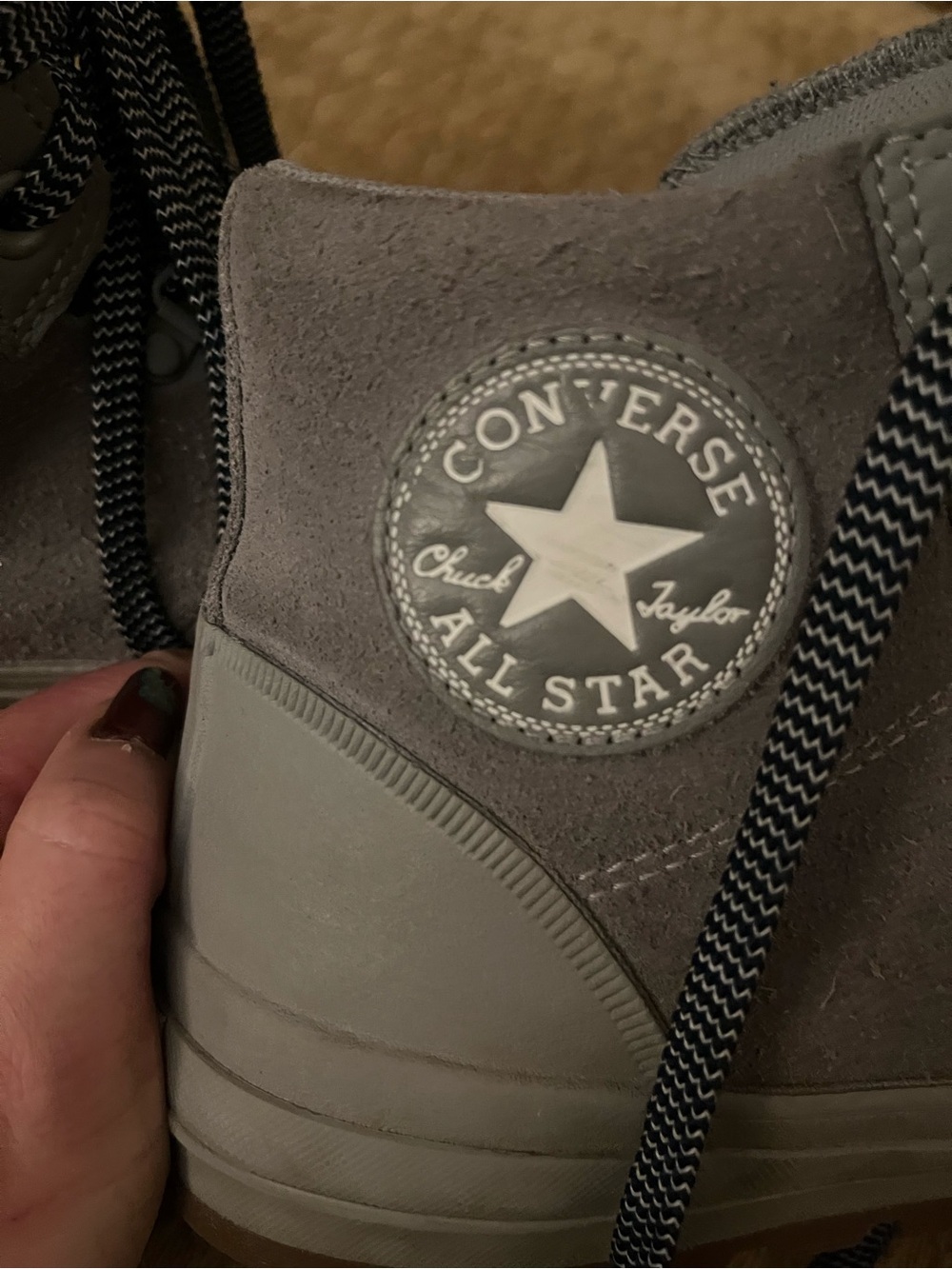 Converse Chuck Taylor All Star High Top Sneakers - Gray suede - Picture 2 of 7